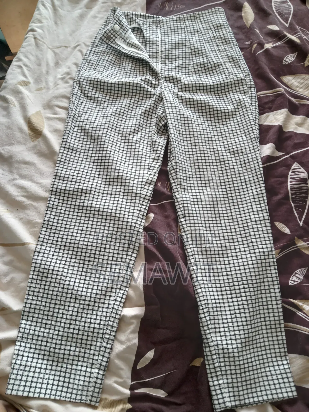 Original Zara Checkered Trousers - High Waist, Size Mex 28 (Medium)