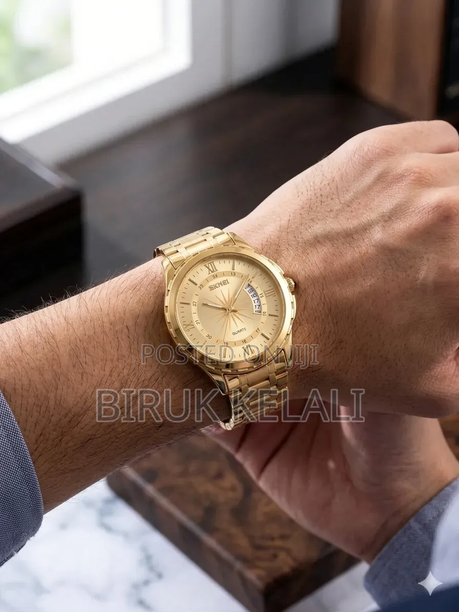 Skmei 9069 Watch Features a Prominent Gold-Toned Watch