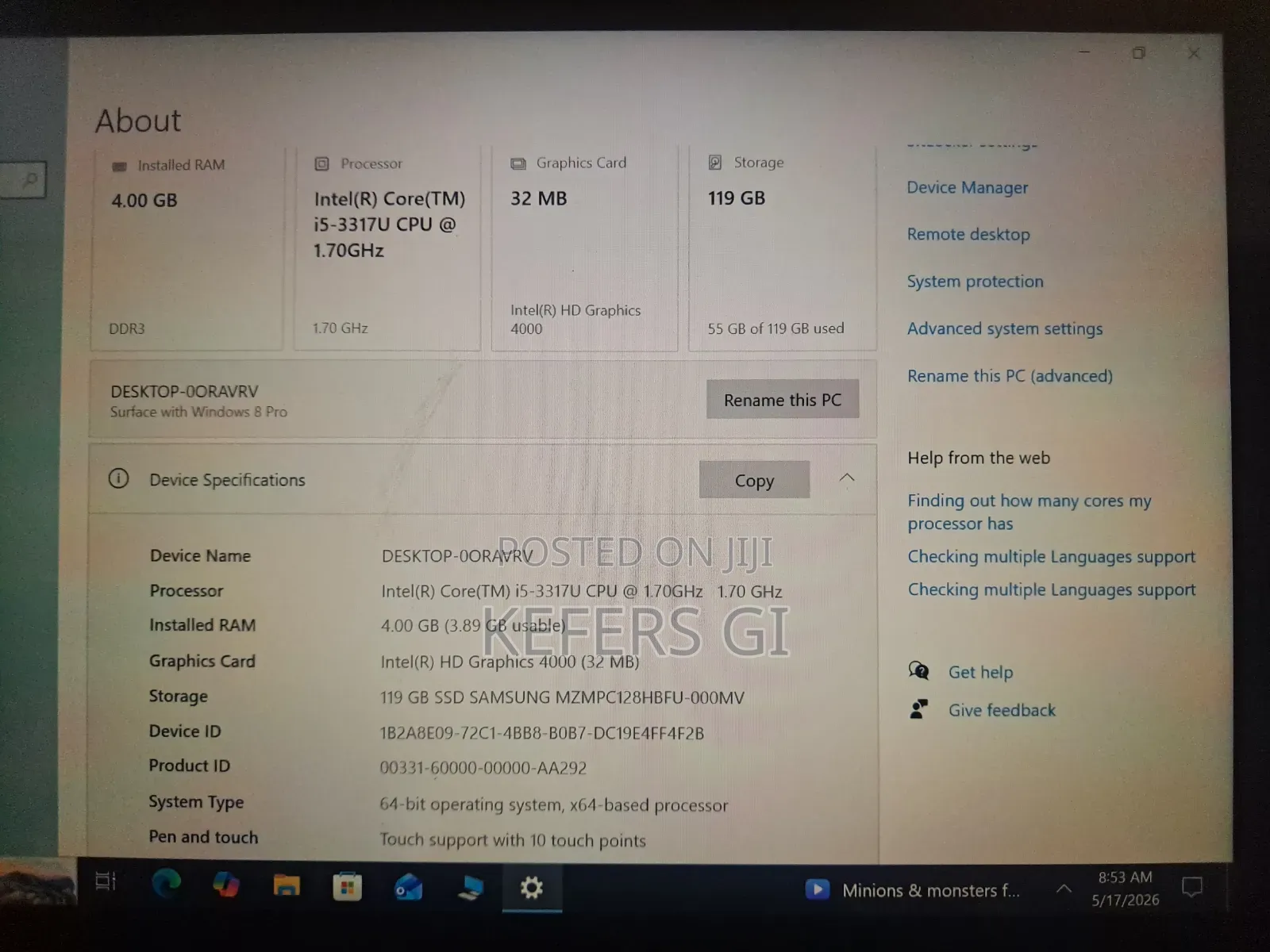 Laptop Microsoft Surface Book 3 4GB Intel Core i5 SSD 128GB