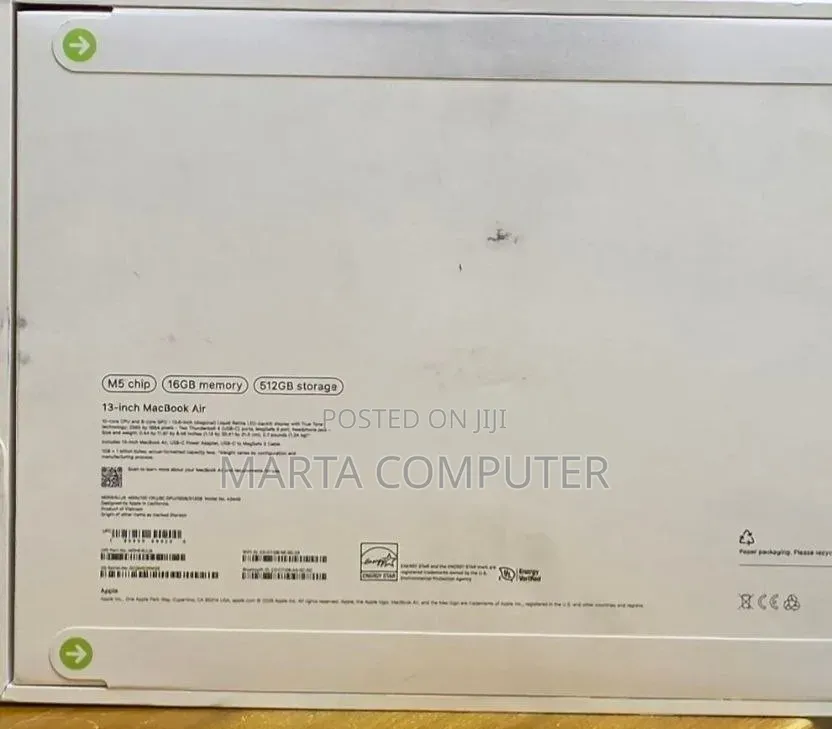 New Laptop Apple MacBook Air 2026 M5 16GB Apple M5 SSD 512GB