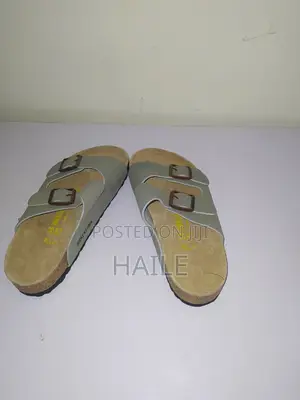Cork Sole Sandals Women's Double Buckle Flats Men's Casual Slippers