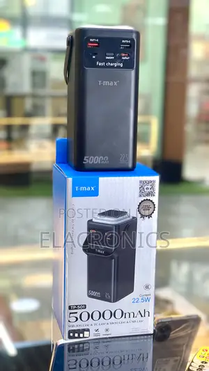 Power Bank (Powerbank) T-Max 50000mah 22.5w Fast Charge