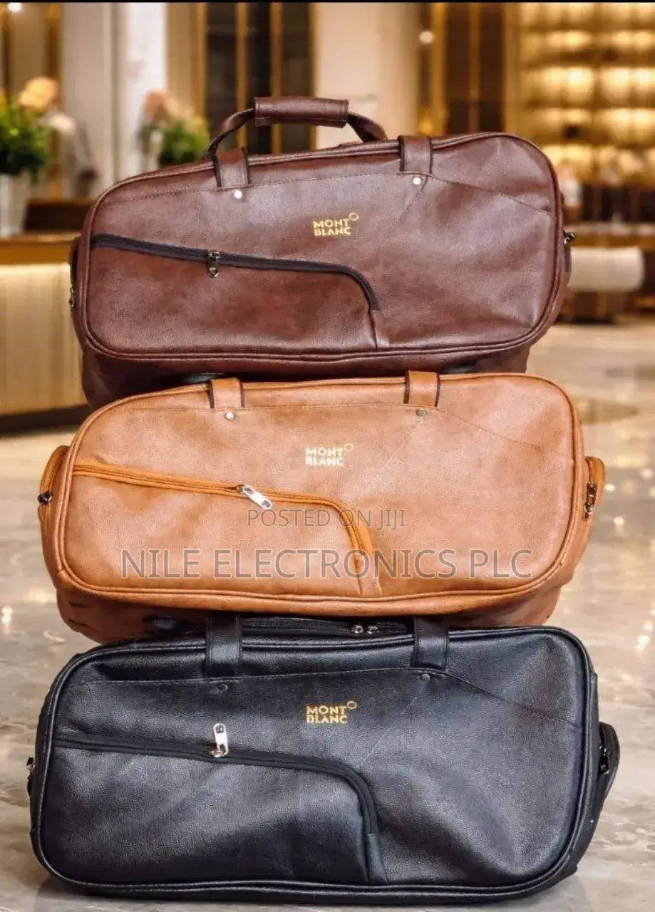 Mont Blanc Faux Leather Travel and Gym Duffle Bag