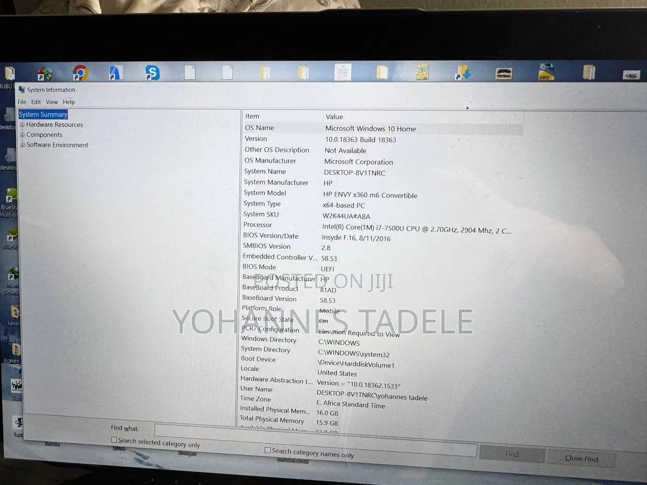Laptop HP Envy X360 16GB Intel Core i7 HDD 1T