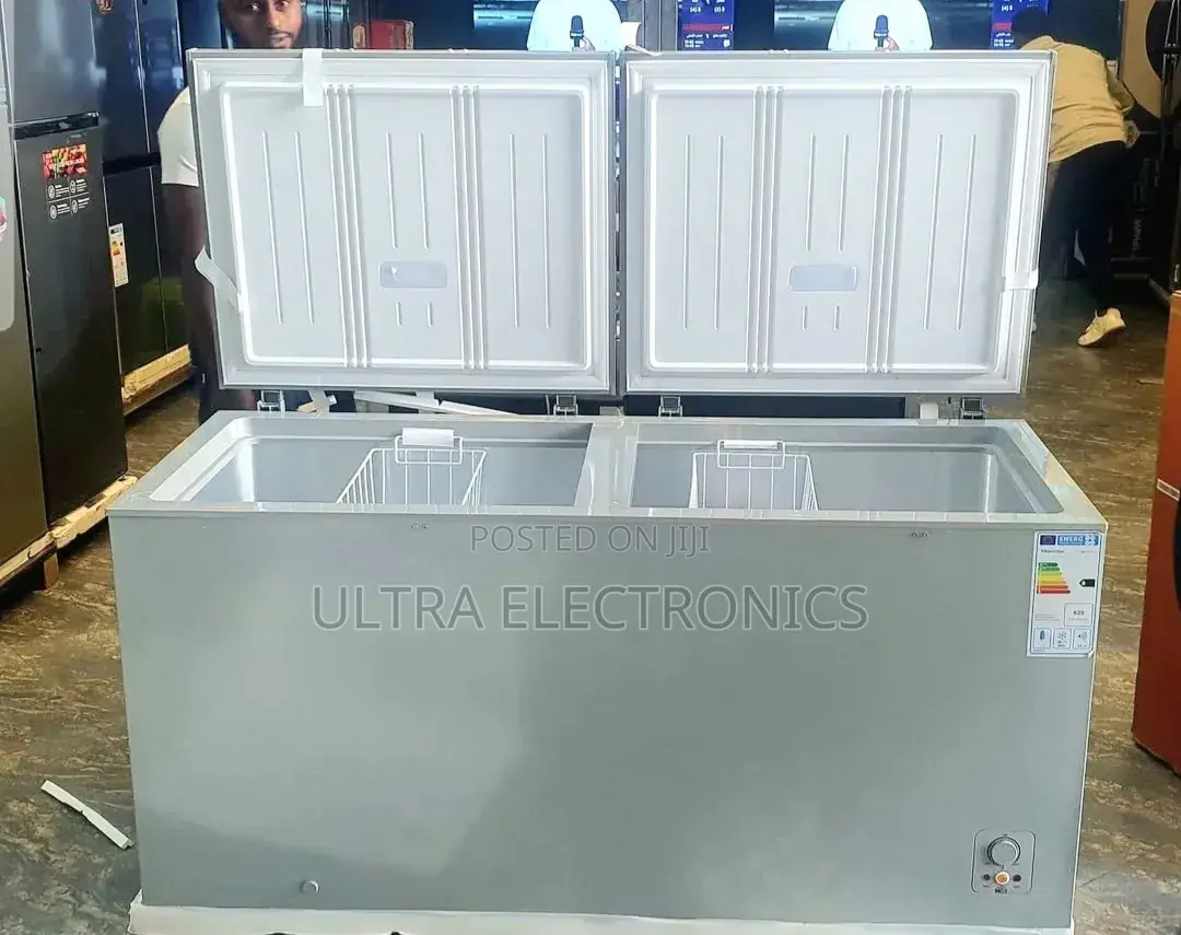 Hisense Chest Freezer, Featuring a Silver Finish and a Double-Door