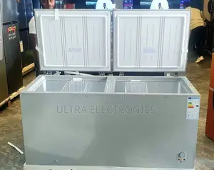Hisense Chest Freezer, Featuring a Silver Finish and a Double-Door