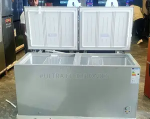 Hisense Chest Freezer, Featuring a Silver Finish and a Double-Door