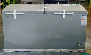 Hisense Chest Freezer, Featuring a Silver Finish and a Double-Door
