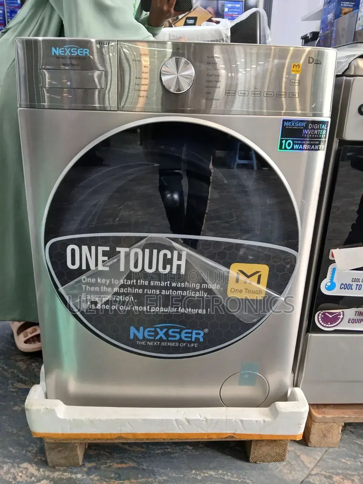 Nexser Model Ns10786xs Washing Machine, a 10kg Front-Load Unit In