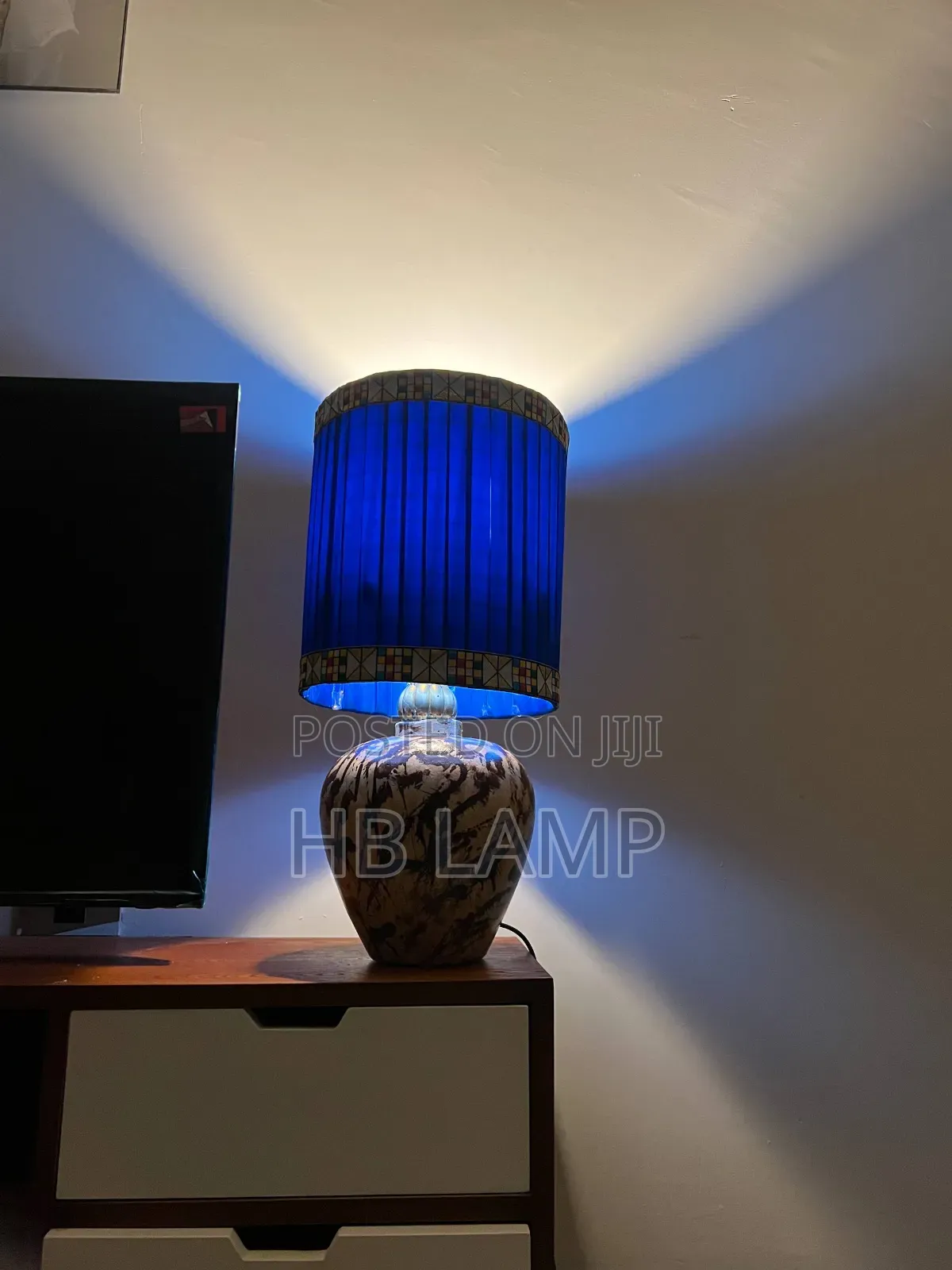 Hb Royal Blue Handmade Table Lamp