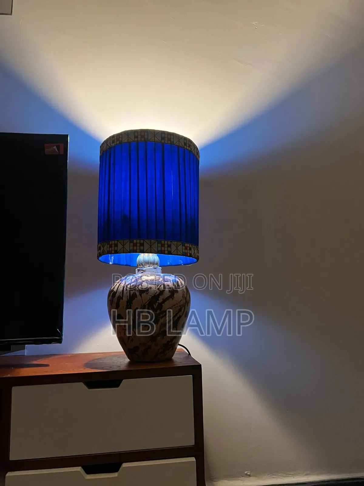 Hb Royal Blue Handmade Table Lamp