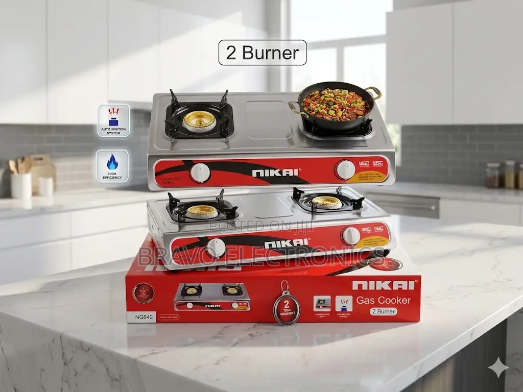 Nikai 2 Burner Gas Cooker – Efficient Reliable Cooking Solution