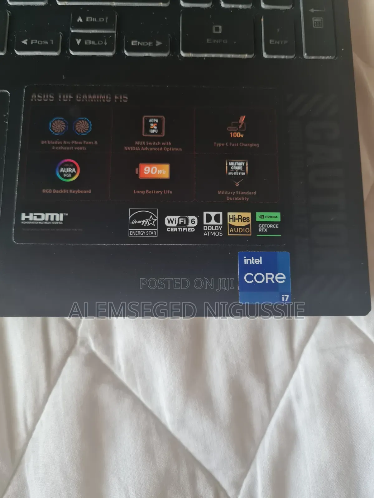 New Laptop Asus TUF Dash F15 16GB Intel Core i7 SSD 512GB