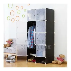 Plastic and Metal Cubic Cloth Cabinet