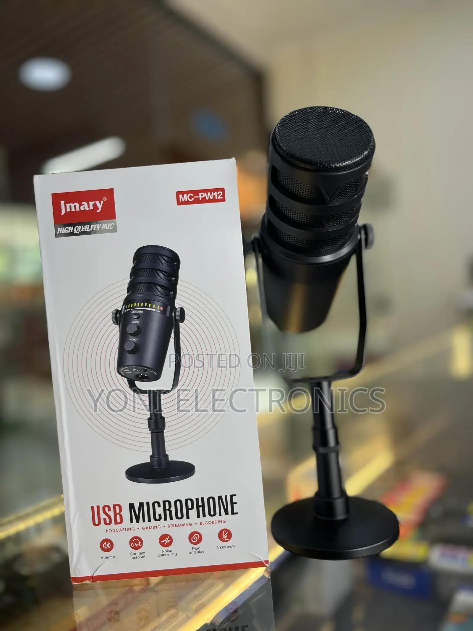 Jmary Mc-Pw12 Usb Desktop Microphone –High-Quality Condenser Mic With