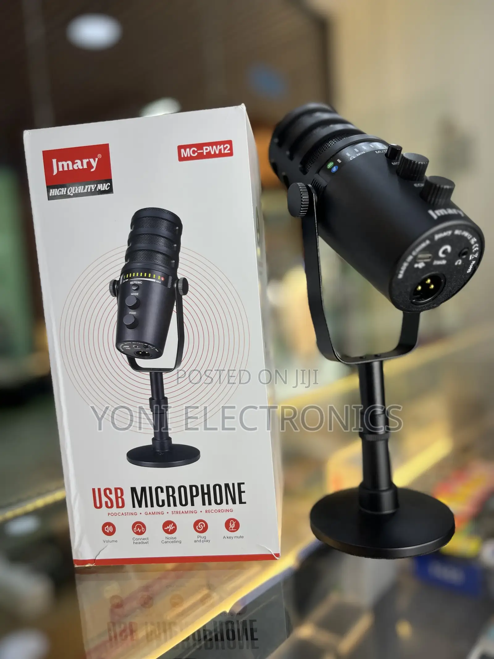 Jmary Mc-Pw12 Usb Desktop Microphone –High-Quality Condenser Mic With
