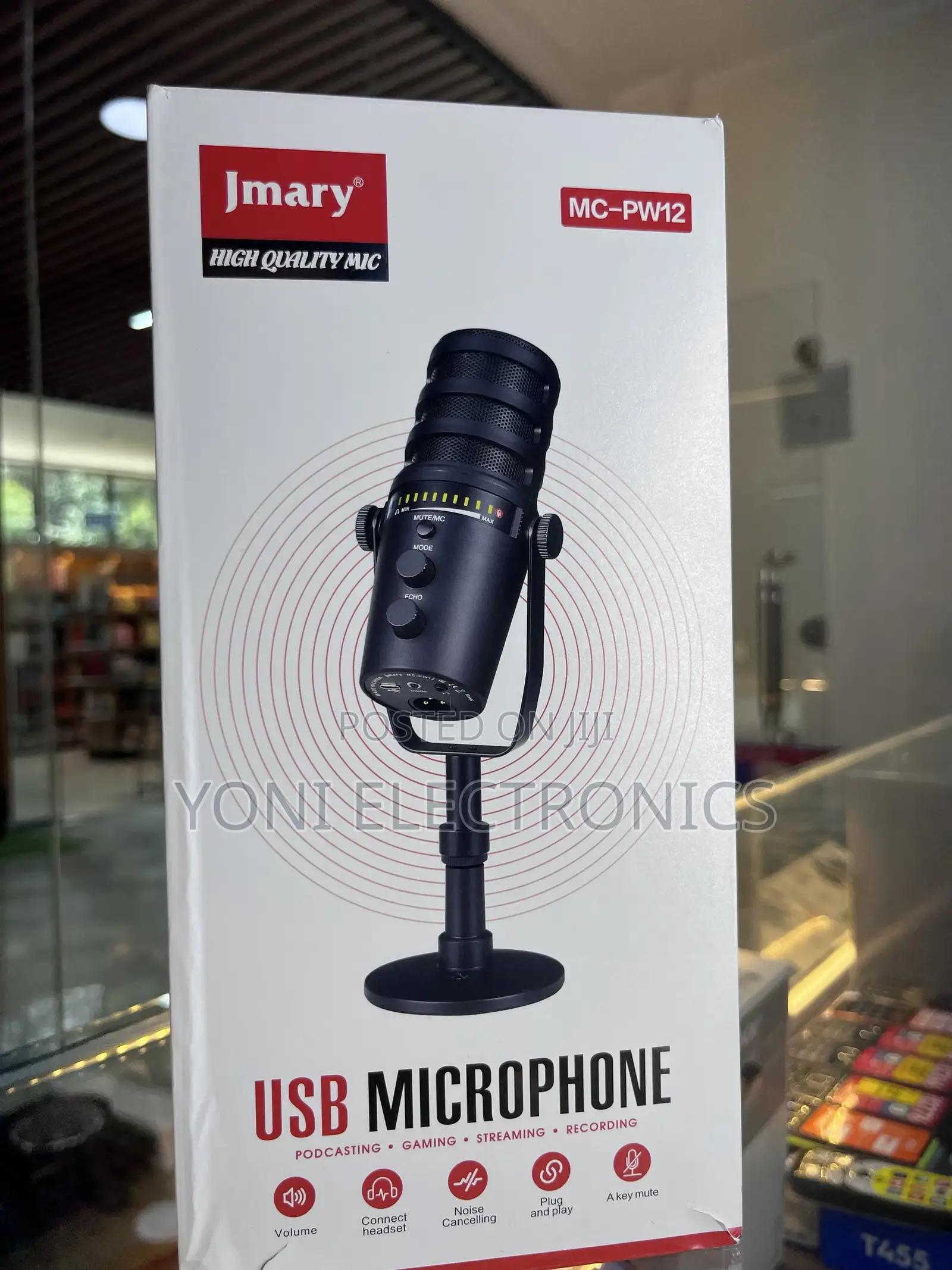 Jmary Mc-Pw12 Usb Desktop Microphone –High-Quality Condenser Mic With