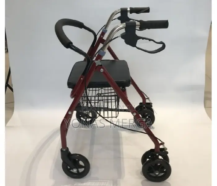 Walking Frame With Seat Chair矣粵carry Bag, for Seniors, Red