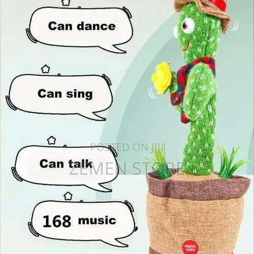 Dancing Cactus Toy ድምጽ / ሙዚቃ ሲከፈት የሚደንስ