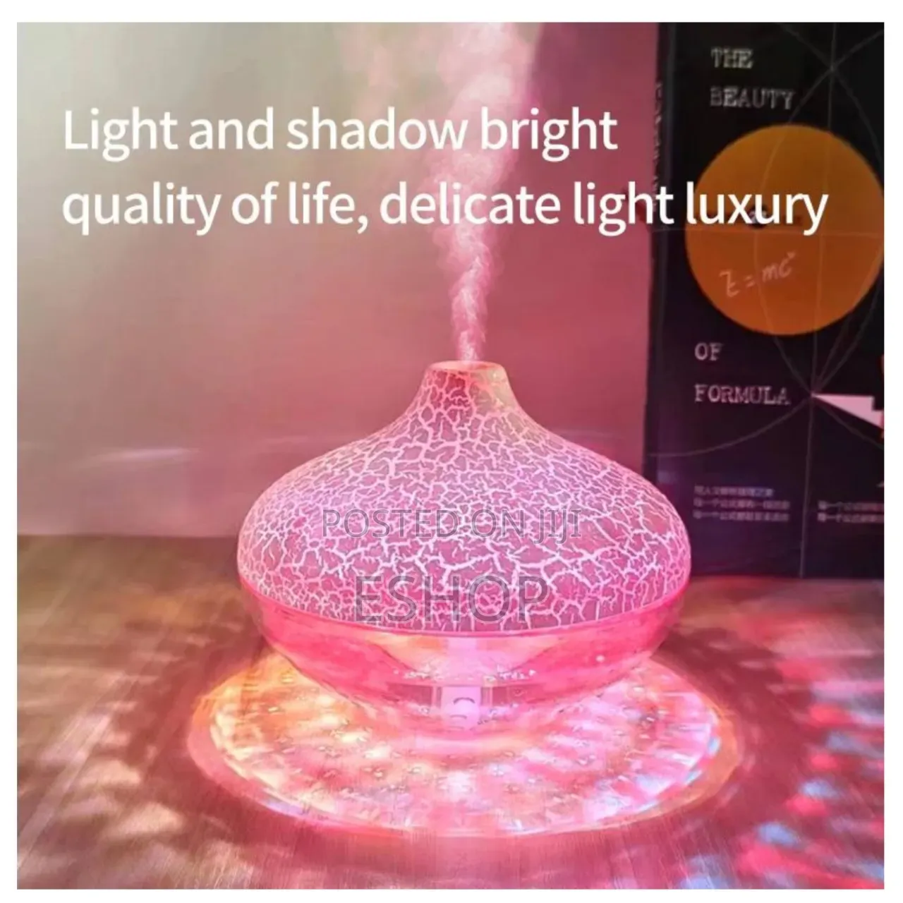 Crackle Glass Humidifier Lamp – 300ml Capacity, Usb Powered, 6h Mist