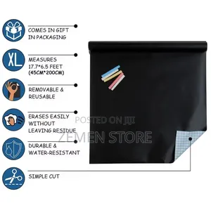 Self-adhesive Chalkboard Sticker Wall Paper Roll With Chalk