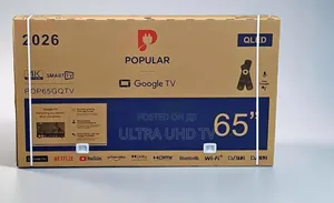 Popular Brand 65-inch Qled Smart Tv, Model Pop65gqtv, Featuring Google