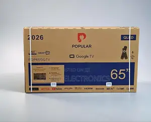 Popular Brand 65-inch Qled Smart Tv, Model Pop65gqtv, Featuring Google