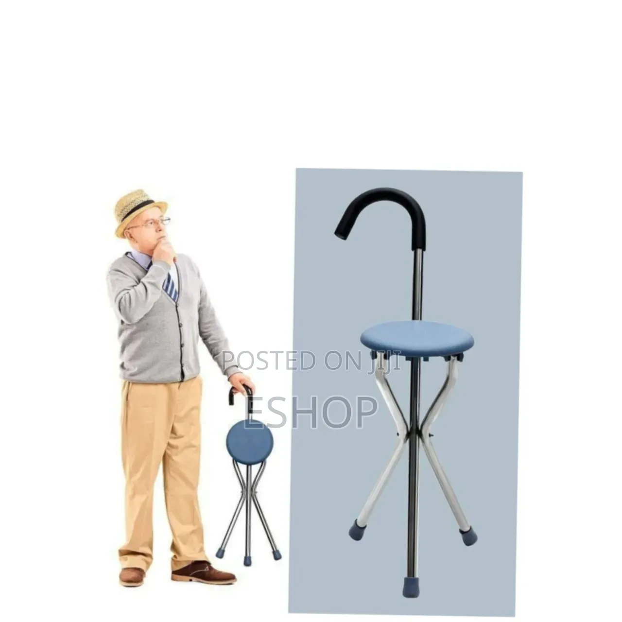 Lightweight Travel Companion Cane – Converts to a Seat in One Motion