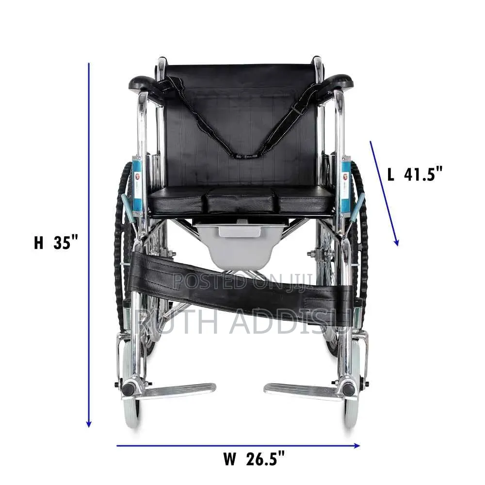 Entros Kl-609u Commode Wheelchair With U-cut Cushion Wheelchair Popo