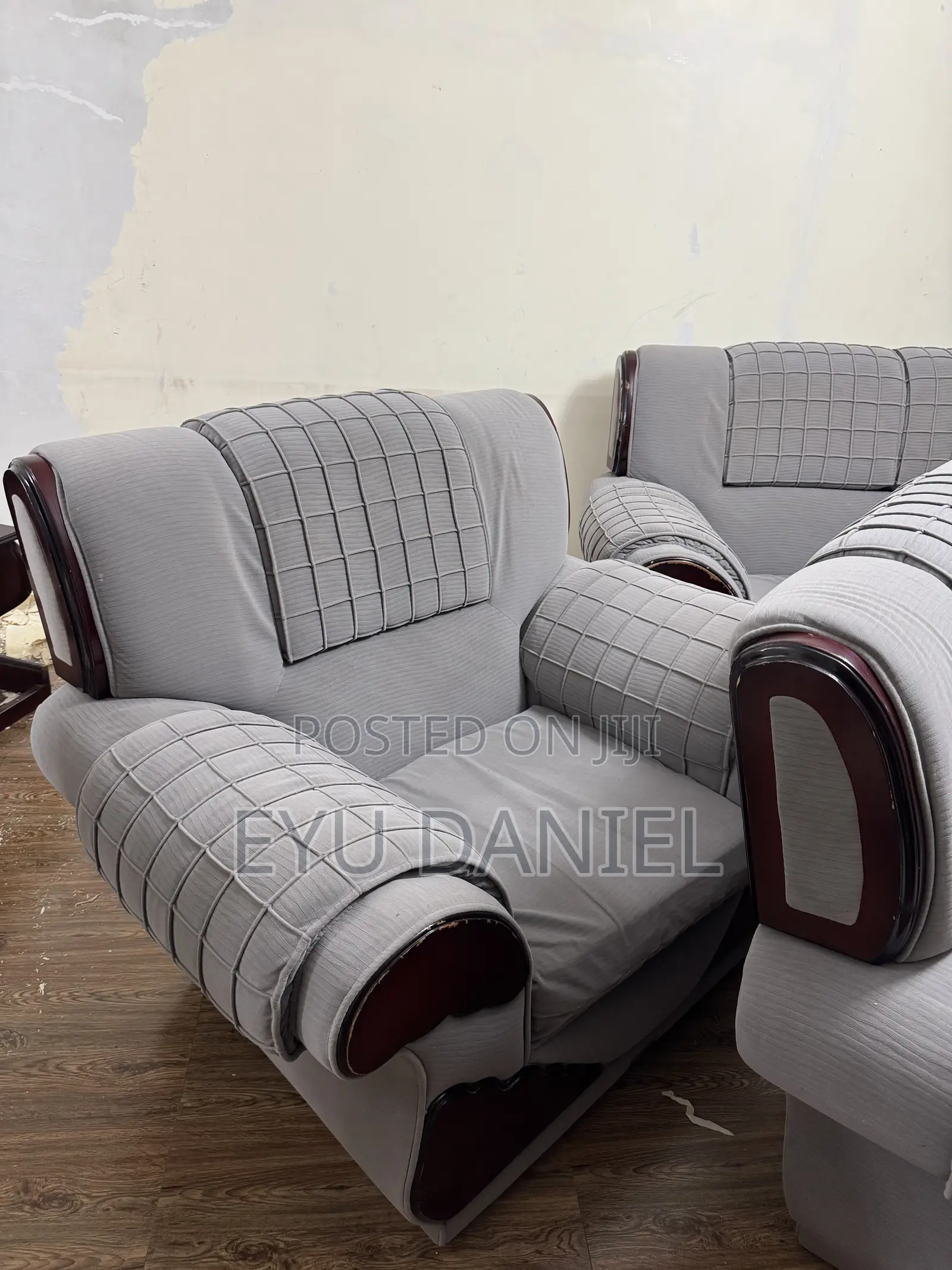 Gray Fabric Sofa Set (3+2+1+1 Seater)