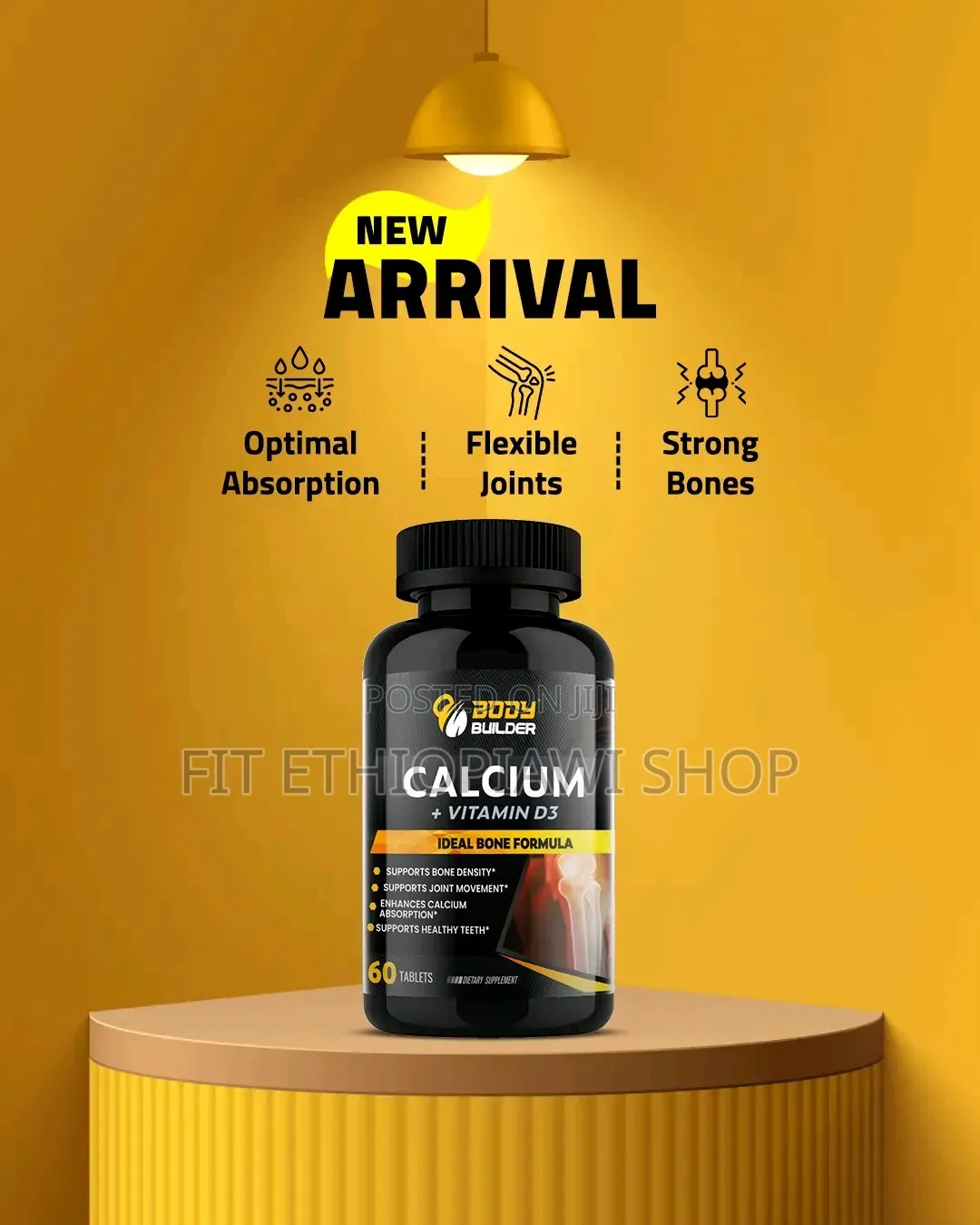 Calcium + Vitamin D3 (60 Tablets) - Made in Usa