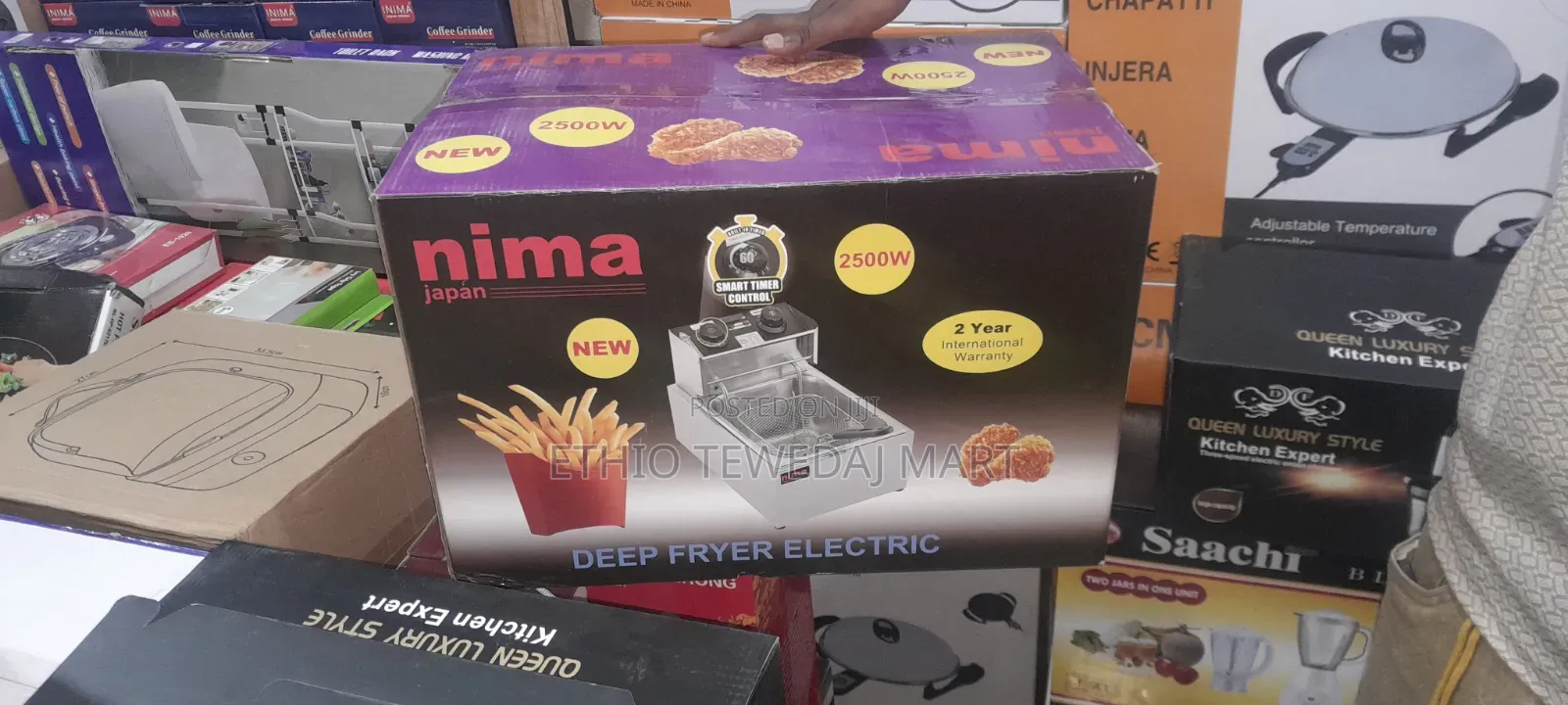 Nima Japan Deep Fryer Electric 2500w ኒማ የችብስ, የሳምቡሳ እና የኩኪስ መጥበሻ