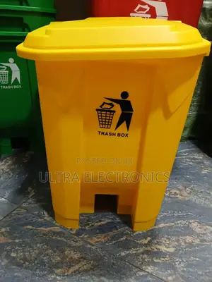 Garbage Yellow Plastic Can Features a Foot 20 to 50 Liters