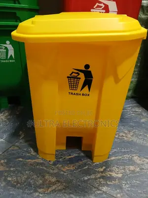 Garbage Yellow Plastic Can Features a Foot 20 to 50 Liters