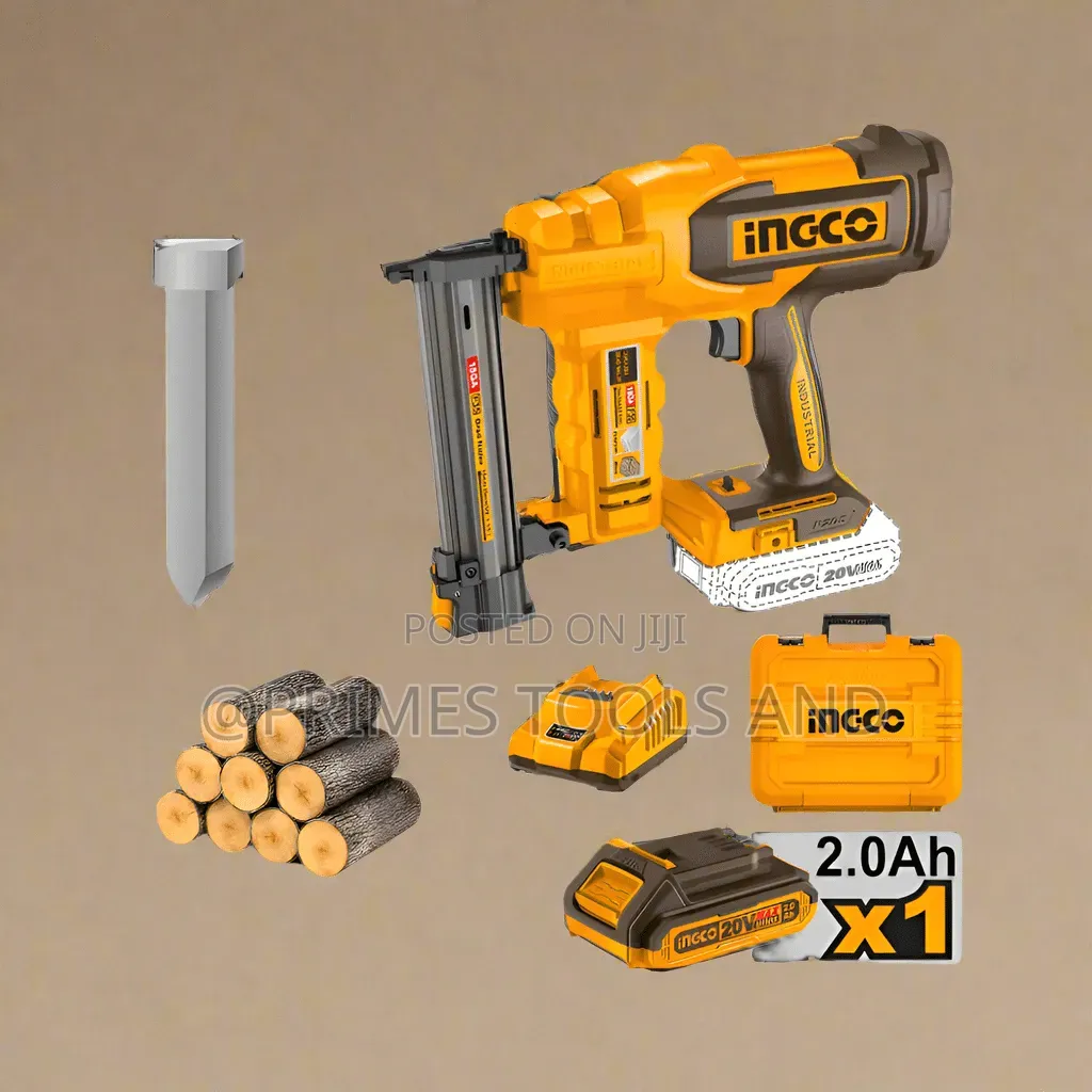 Ingco 20v Cordless Brad Nailer Stapler Kit – Battery