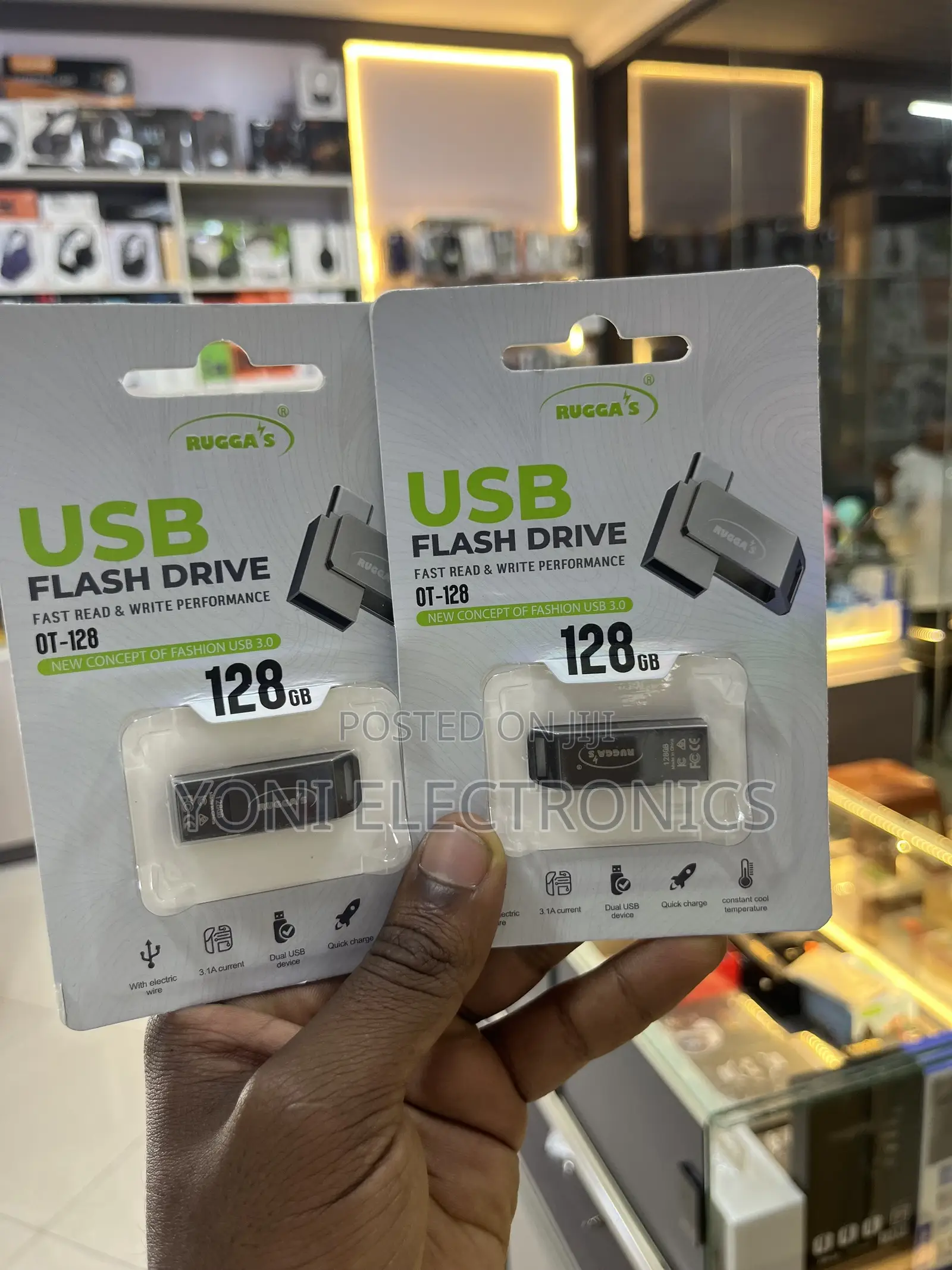 Rugga's Ot-128 128gb Dual Usb Flash Drive – High-Speed Usb 3.0 Perfor