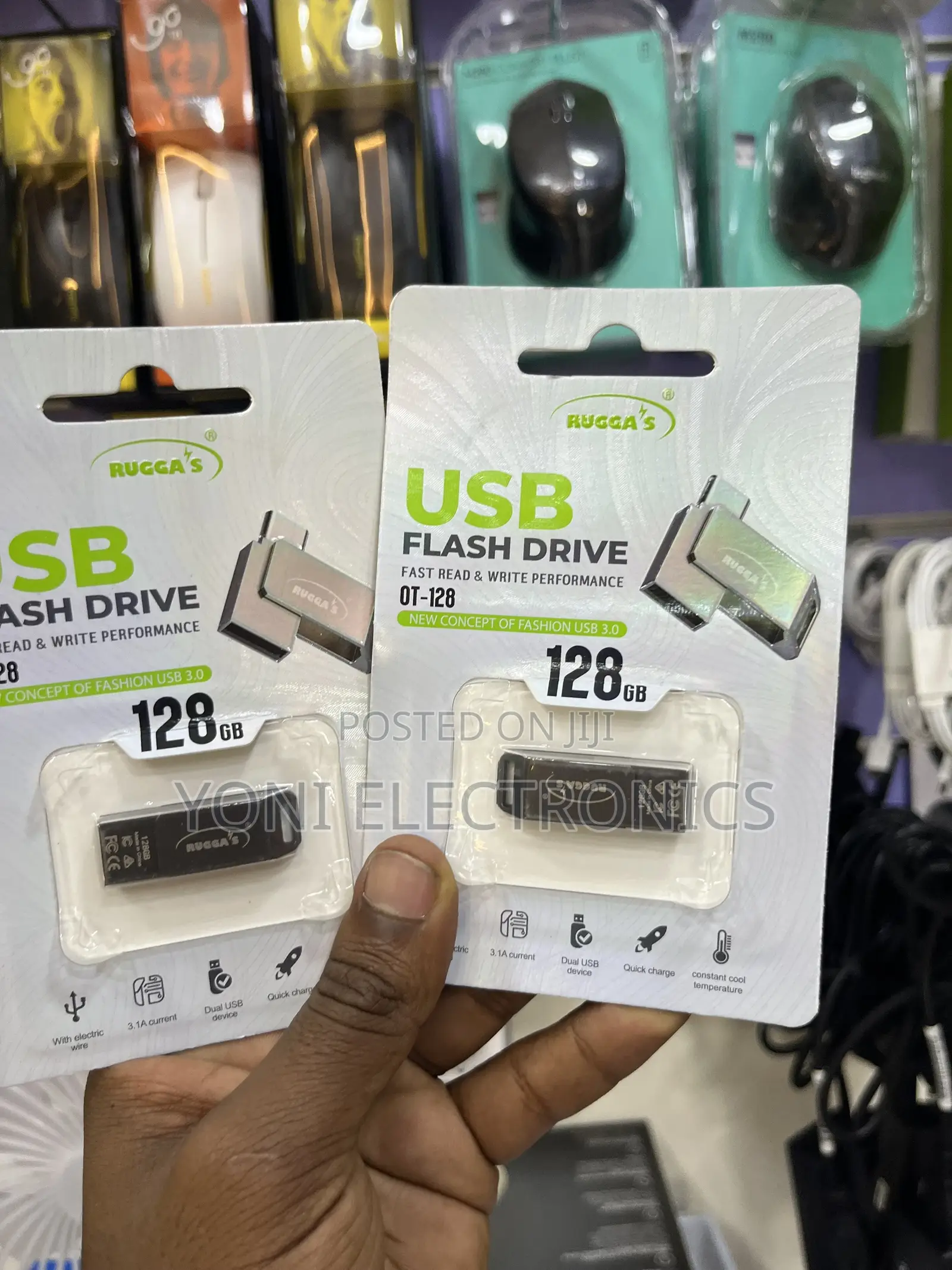 Rugga's Ot-128 128gb Dual Usb Flash Drive – High-Speed Usb 3.0 Perfor
