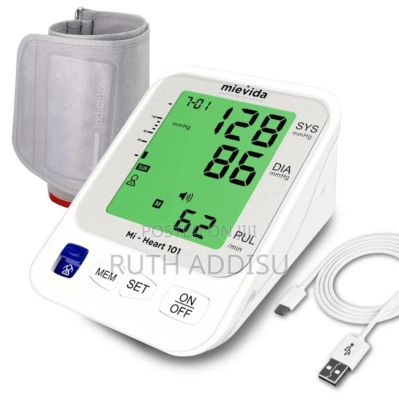 Panacare Electronic Blood Pressure Monitor Set That Includes a White