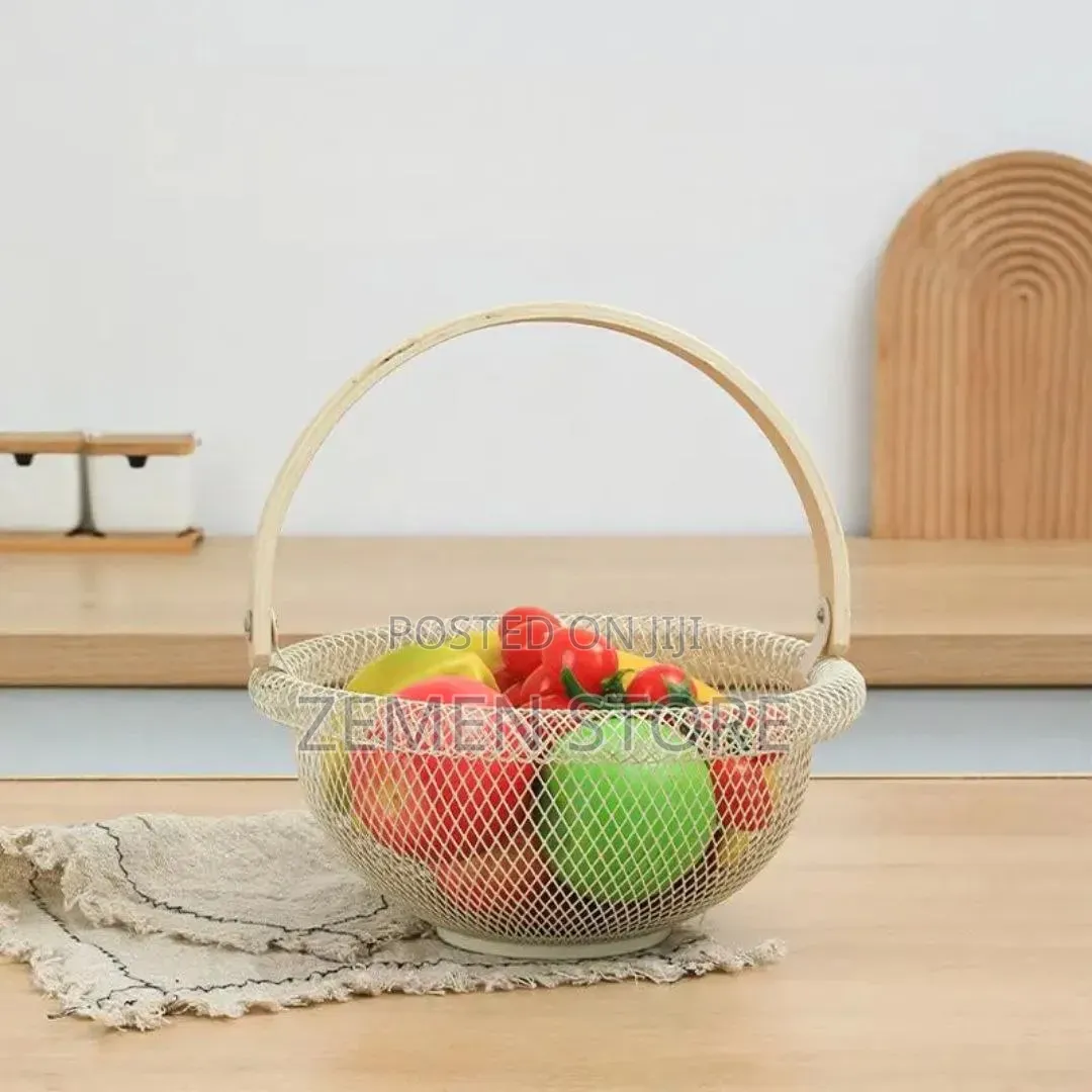 Round Metal Mesh Fruit Storage Basket