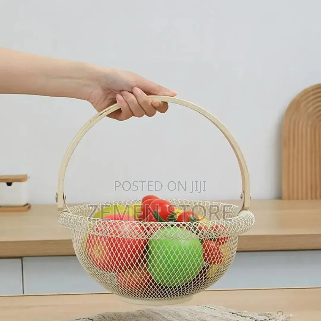 Round Metal Mesh Fruit Storage Basket
