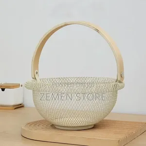 Round Metal Mesh Fruit Storage Basket