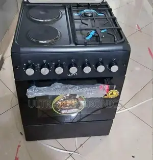 Lux Freestanding Oven 60x60cm Featuring Four Burners A Black Finish.