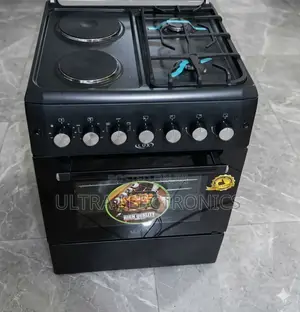 Lux Freestanding Oven 60x60cm Featuring Four Burners A Black Finish.