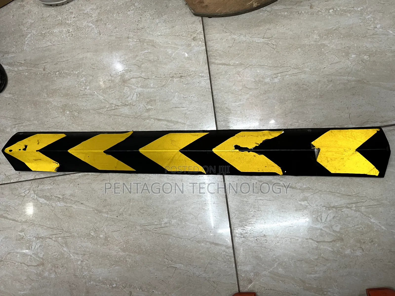 Black-and-yellow Chevron Impact Guard Or Corner Protector,