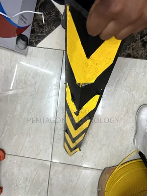 Black-and-yellow Chevron Impact Guard Or Corner Protector,