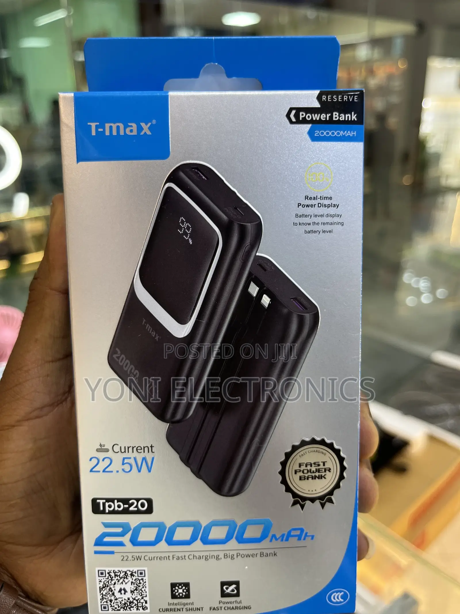 T-Max TPB-20 20000mah Fast Charging Power Bank | 22.5w