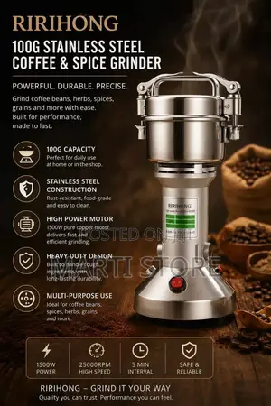 Ririhong Grinder (ሪሪሆንግ የቡና የቅመም የሚጥሚጣ መፍጫ)