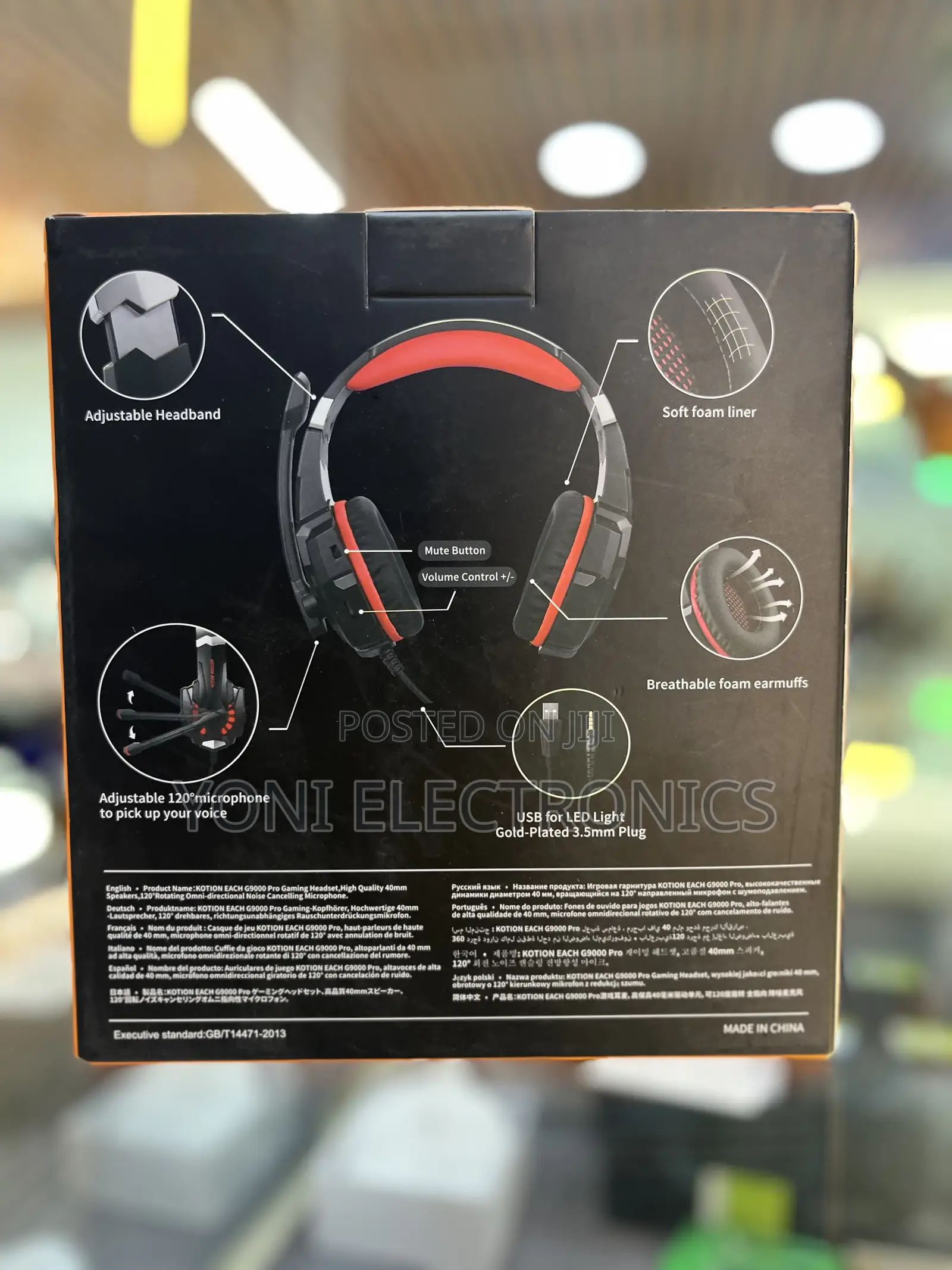 Kotion Each G9000 Pro Wired Gaming Headset Box – Red Accent