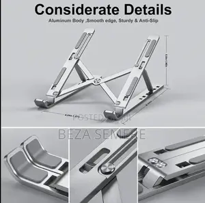 Portable Laptop Stand For Desk 8 Levels Black