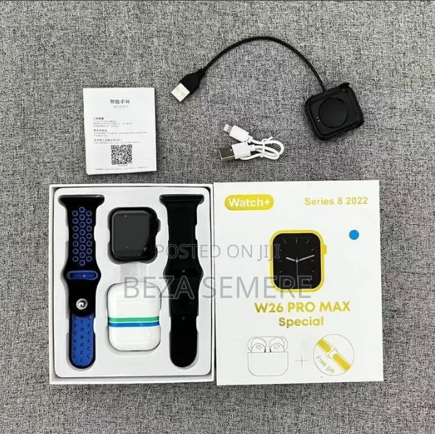 W 26 Pro Max Special Edition Ips Touch Screen 2 in 1 Smart Watch